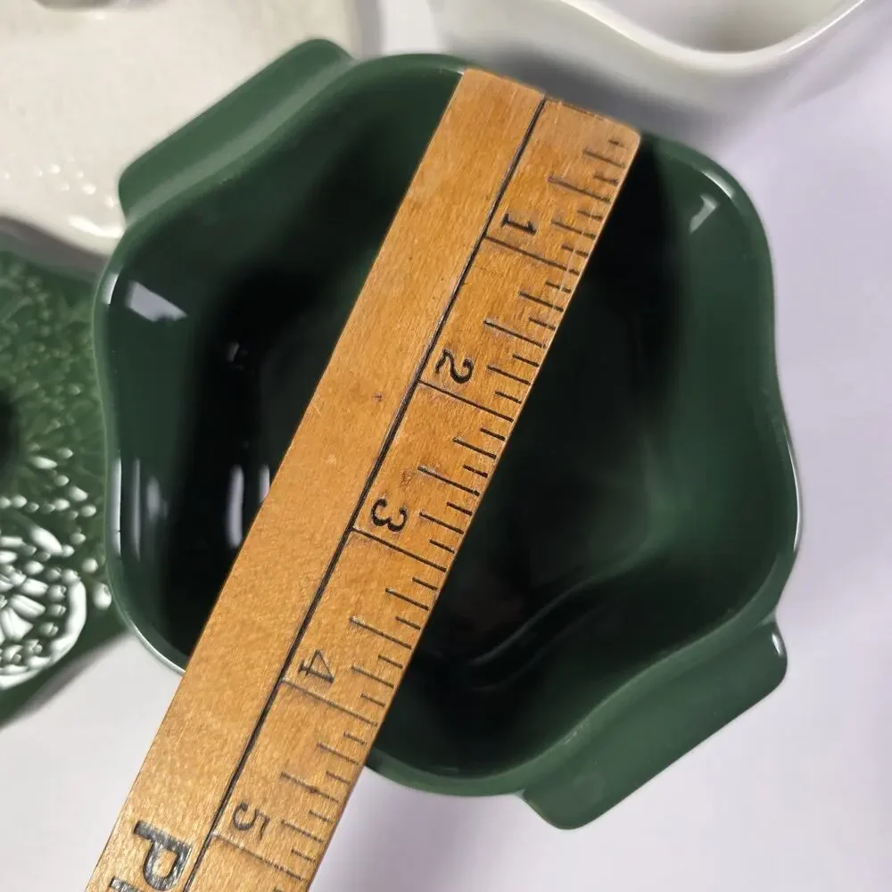 Pioneer Woman White/Green Snowflake Mini Cocotte with Lid 2-Piece Set